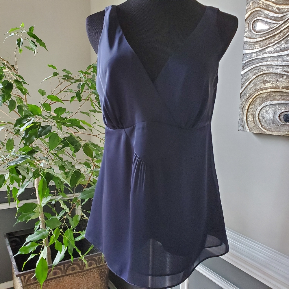 Ann Taylor Loft Navy Blue Blouse
